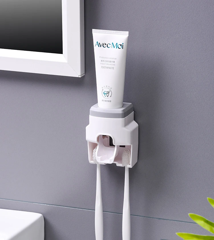 1pc automatische Zahnpasta spender kreative Wand halterung und kleine Zahnbürsten halter presse für Familien dusch bad – Detail 2