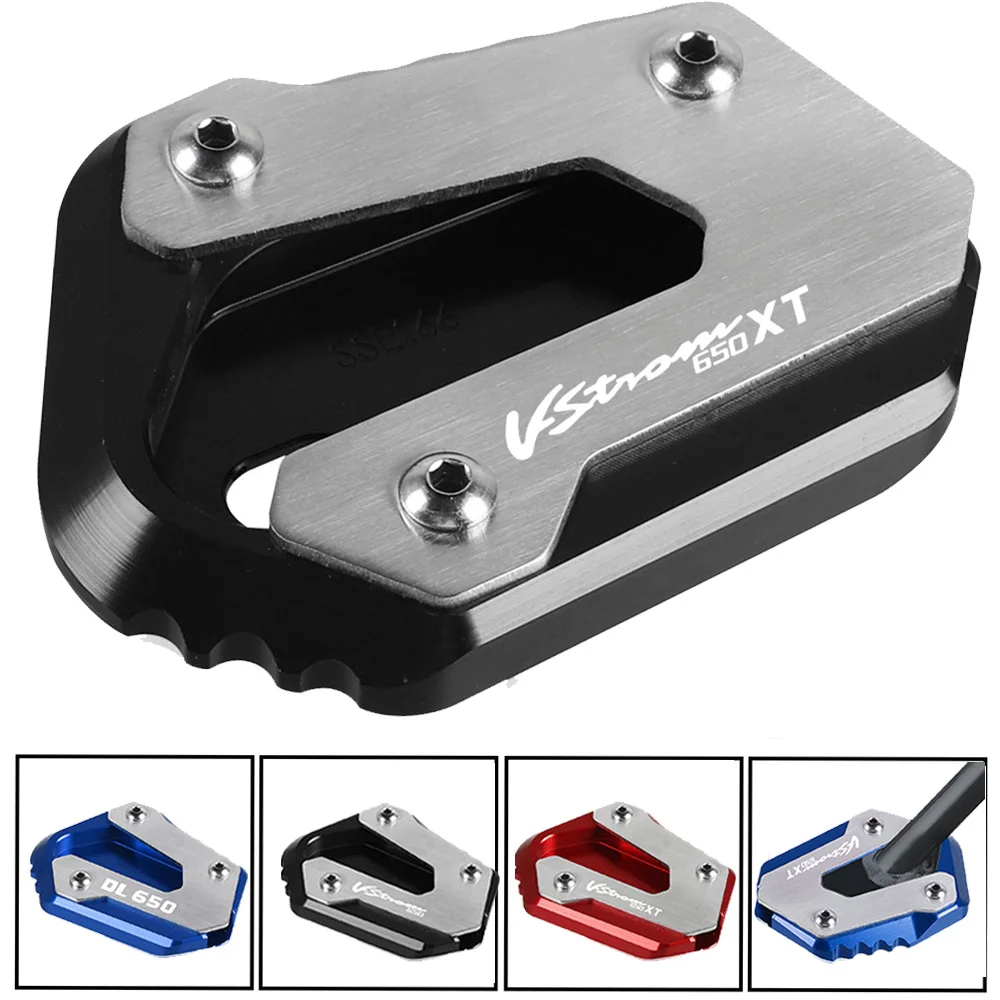 

For SUZUKI DL650 VSTROM V STROM DL 650 2004-2016 2015 2014 Kickstand Foot Side Stand Extension Pad Support Plate Tire Valve Cap