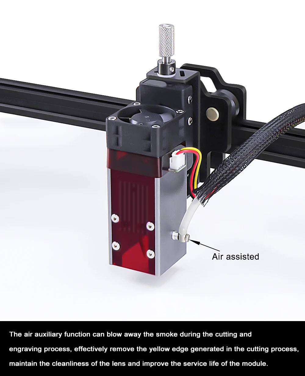 harbor freight woodworking bench ZBAITU FF80 Upgraded Laser Module Head with Cover,Metal Nozzle, Built-in Air Assist,  Laser CNC TTL Cutting Engraving Module cnc wood router