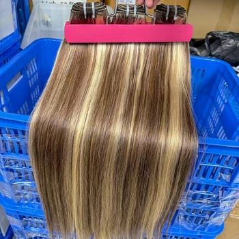 VBeauty Estensioni di trama dei capelli brasiliani Ombre Colore misto Capelli umani lisci Fasci di estensioni dei capelli umani Remy per donne Ragazza