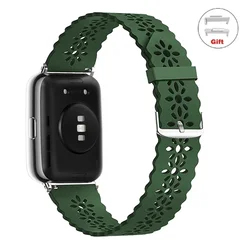 Waterproof Silicone Sport Strap Replacement for Huawei fit 2 (Pacific Green 5)