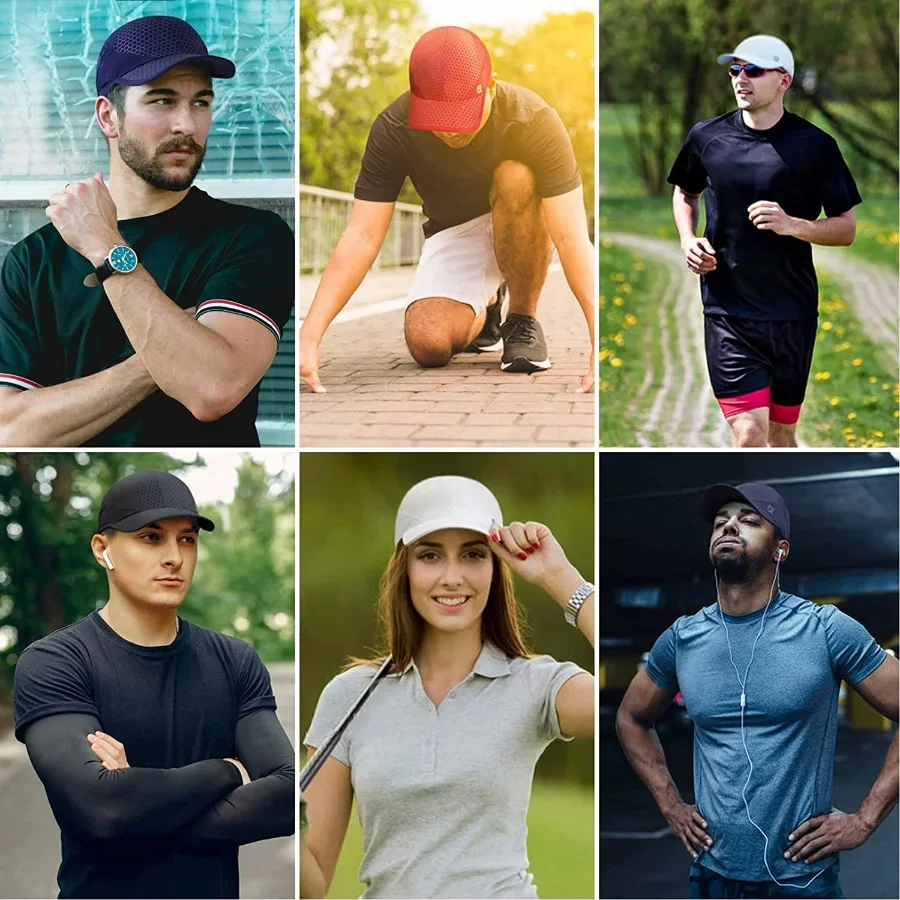 GADIEMKENSD Stretch Sport Hat with Soft Brim Quick Dry Lightweight Breathable Running Caps Unisex M36