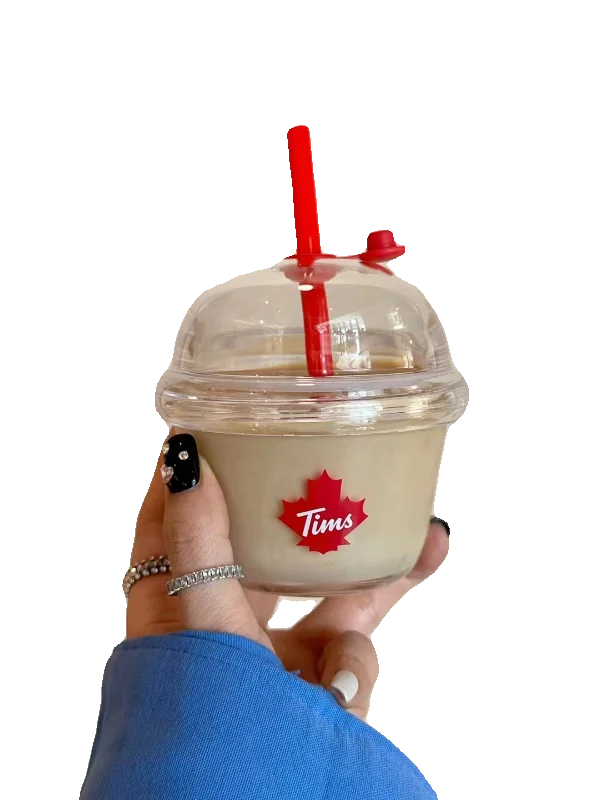 Cute Dunny Portable Cold Brew Coffee Cup St Girl's Water Bottle Ins Sle Glass Cup Heat Resistant round Cylinder Print De...