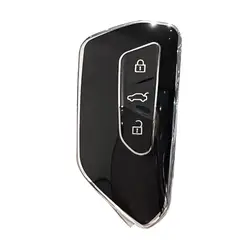 Premium Soft TPU 3 - Button Car Key Protector Case (Black)