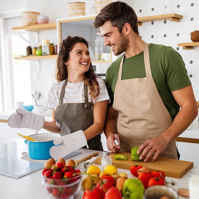 Presine e guanti da forno resistenti al calore 4 pezzi guanti da forno  antiscivolo in cotone guanti caldi da cucina per il forno - AliExpress