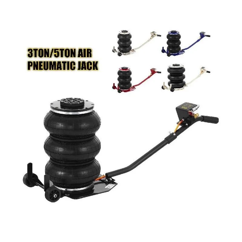 Vevor Cric Pneumatico 3T/6600Lbs, Jack Pneumatico Per Auto Triplo Sacchetto Durevole, Gamma Di Altezza 150-400Mm, Martinetto Pneumatico Sollevamento R