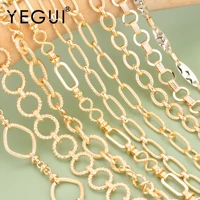 YEGUI C146,diy chain,pass REACH,nickel free,18k gold rhodium plated,copper metal,jewelry making,diy bracelet necklace,1m/lot