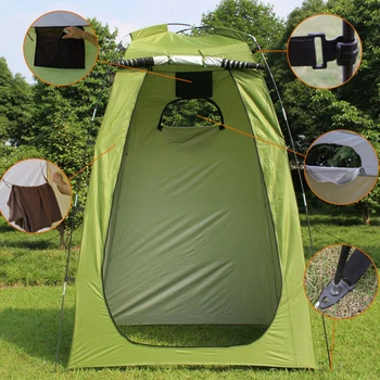 Outdoor Privacy Shower Tent Waterproof Changing Room Shelter for Camping Hiking Beach Toilet Shower Bathroom Camping Tent 3