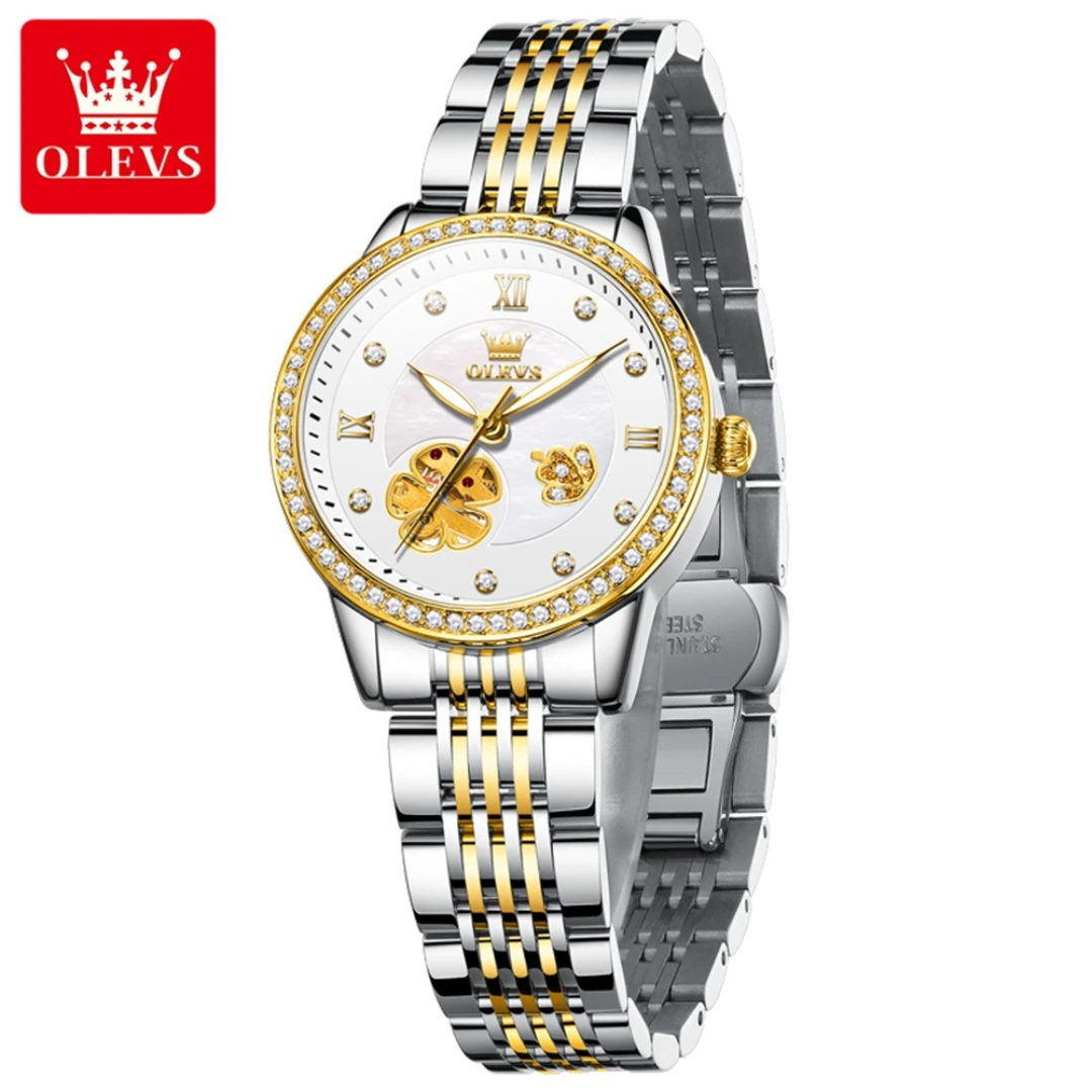 

OLEVS 6706 Fashion Mechanical Watch Gift Round-dial Stainless Steel Watchband Luminous