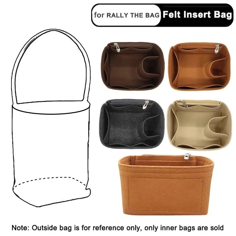 New Felt Bucket Bag Insert Bag Multi-Pocket Mini Bag Organizer Storage Bags for Rally Movement Bag/Picotin18/22