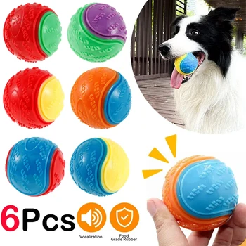 6Pcs Squeaky Balls Toys Dogs 1