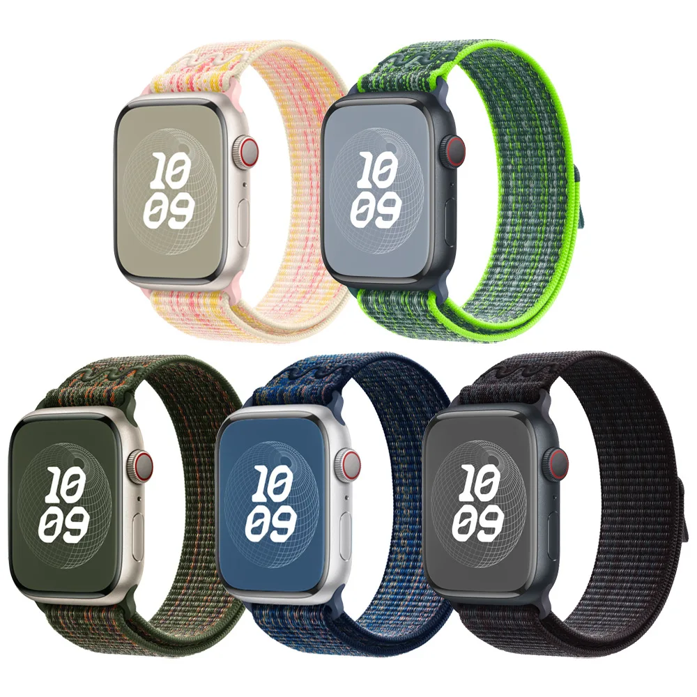 Cinturino In Nylon Originale Per Apple Watch Ultra 2 49Mm Cinturino Sportivo Per Nike Iwatch Series 9 8 7 6 Se 4 3 2 45Mm 44Mm 42Mm 41Mm 42Mm