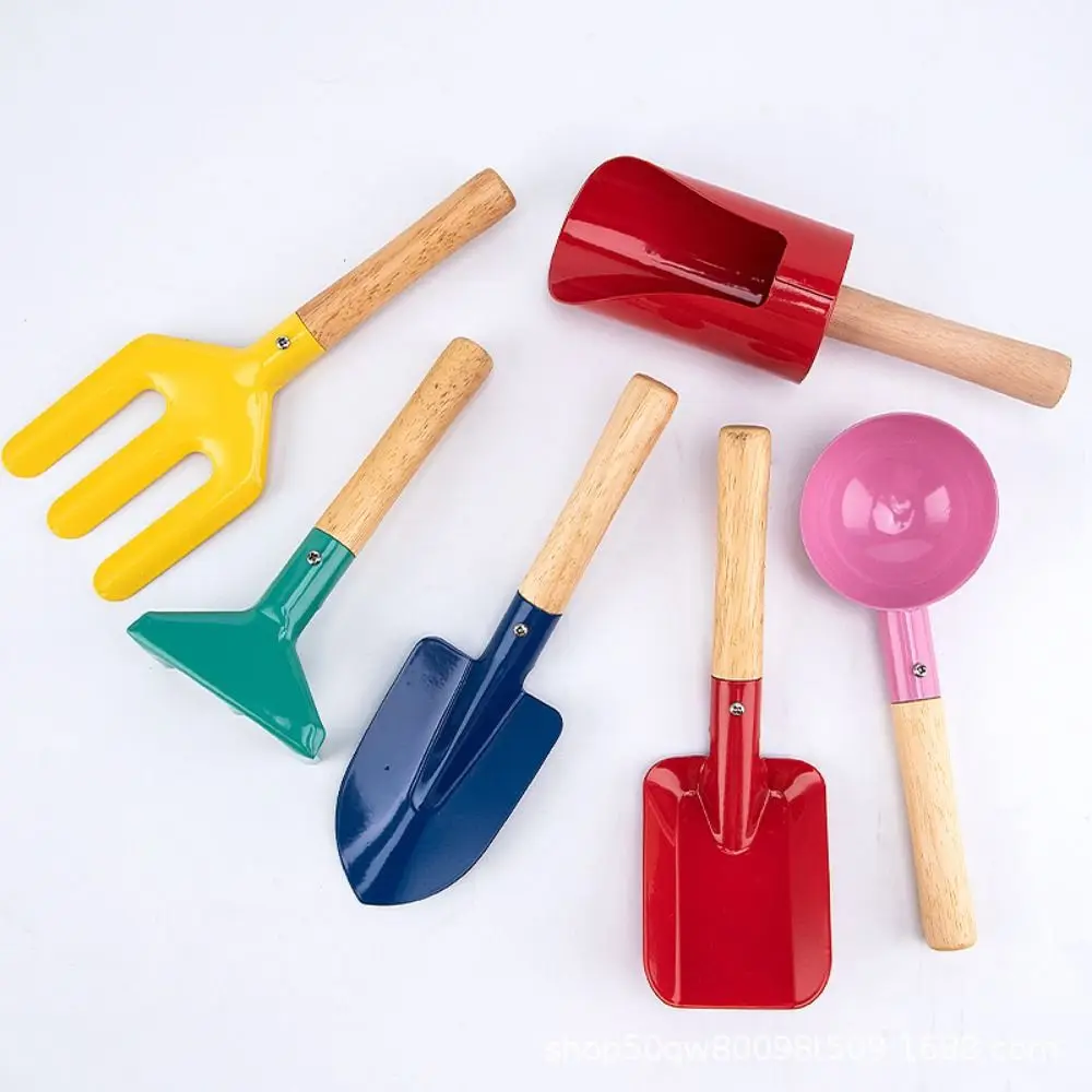 Metal Candy Color Shovel Beach Toy Scoop Fork Trowel Rake Gardening Tool Kids Garden Tool