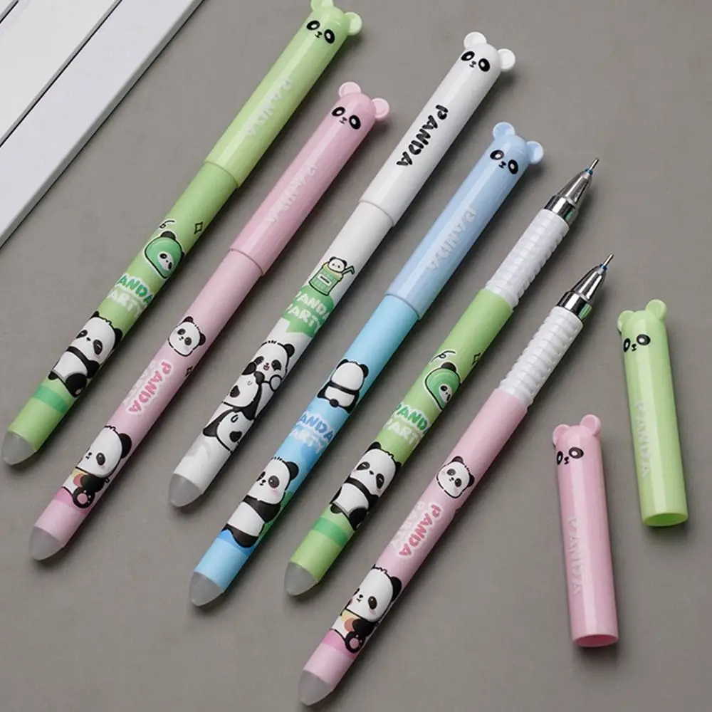 24 Teile/satz Cartoon Schwarz/Blau Tinte Löschbaren Stift Astronaut Panda Kaninchen 0,5mm Neutral Stift Schreiben Werkzeug Zeichen Stift schule Büro – Detail 2