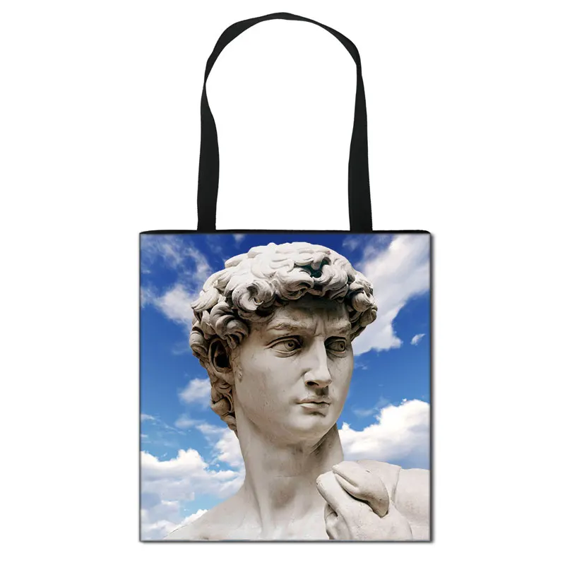 Starry Night / Statue David / Mona Lisa Women Handbags Ladies Shoulder Bags Van Gogh / Michelangelo Casual Totes Shopping Bags - 2