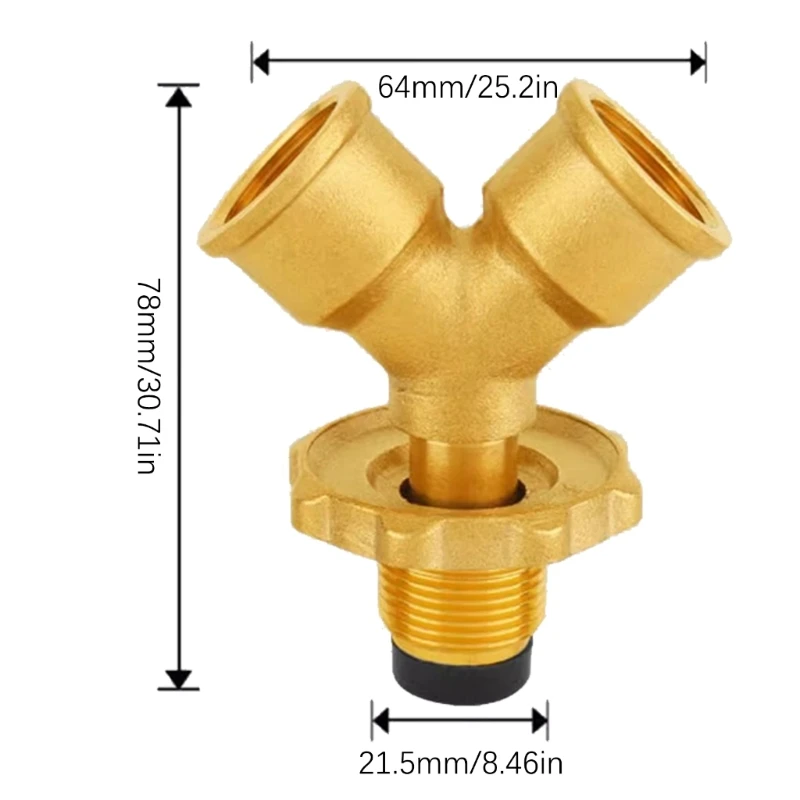 D0AB Three-way Connector Gas Canister Junction Gas Bottle Valves Gas Bottle Connection Port Brass Material for Kitchen images - 6