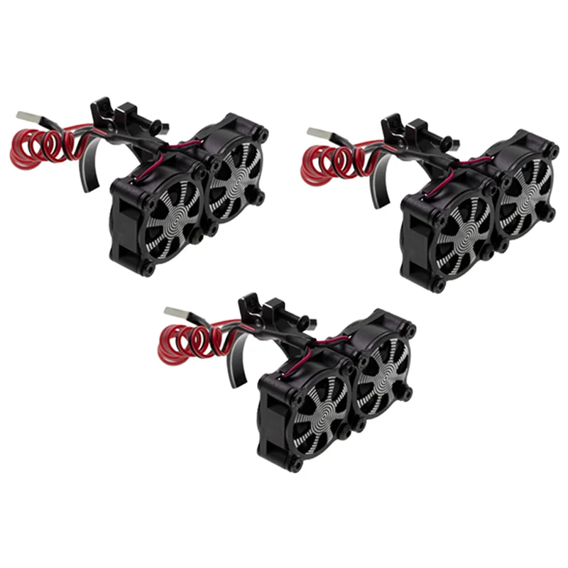 

3-х кулер охлаждения двигателя с тепловым датчиком для двигателей 540 550 3650 3660 1/10 осевой Радиоуправляемый автомобиль SCX10 Traxxas, черный