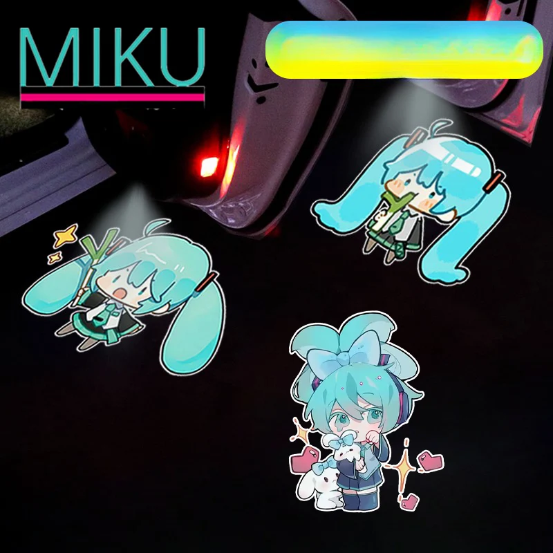 

Hatsune Miku, автомобильная дверь, искусственная анимация, периферийный милый мультяшный стиль, желаемая японская кавайная Автоматическая Индукционная проекция