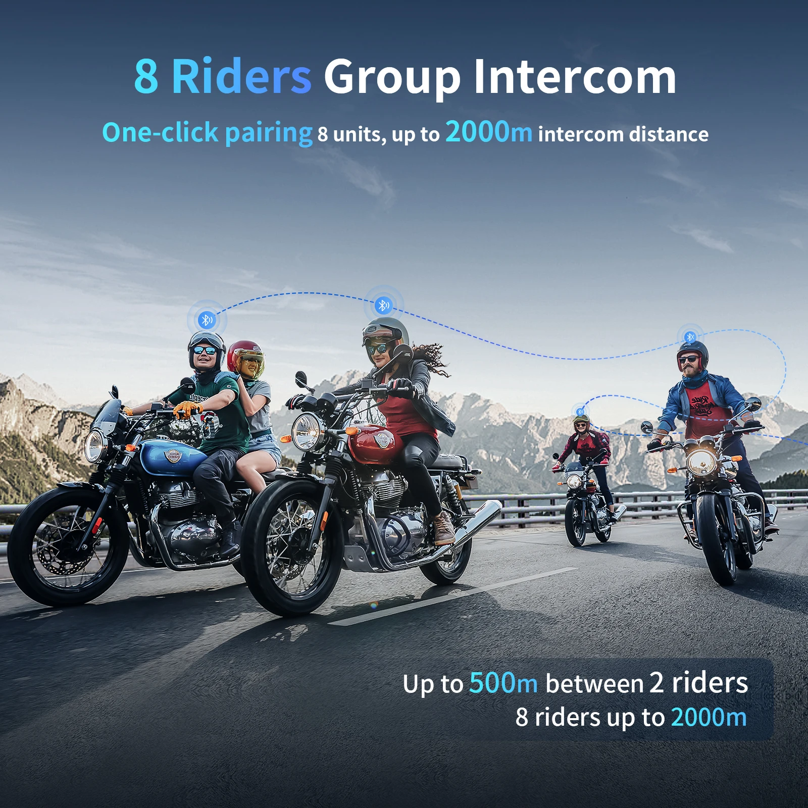 Fodsports M1-S Pro motorcycle helmet intercom wireless bluetooth headset intercomunicador 8 rider 2000M BT interphone