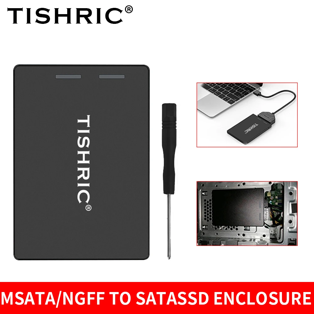 

TISHRIC MSATA To SATA 3.0 SSD Case M2 NVME NGFF Series Hard Disk Box Compatible With Solid Hard Disk of 2230 2242 2260 2280