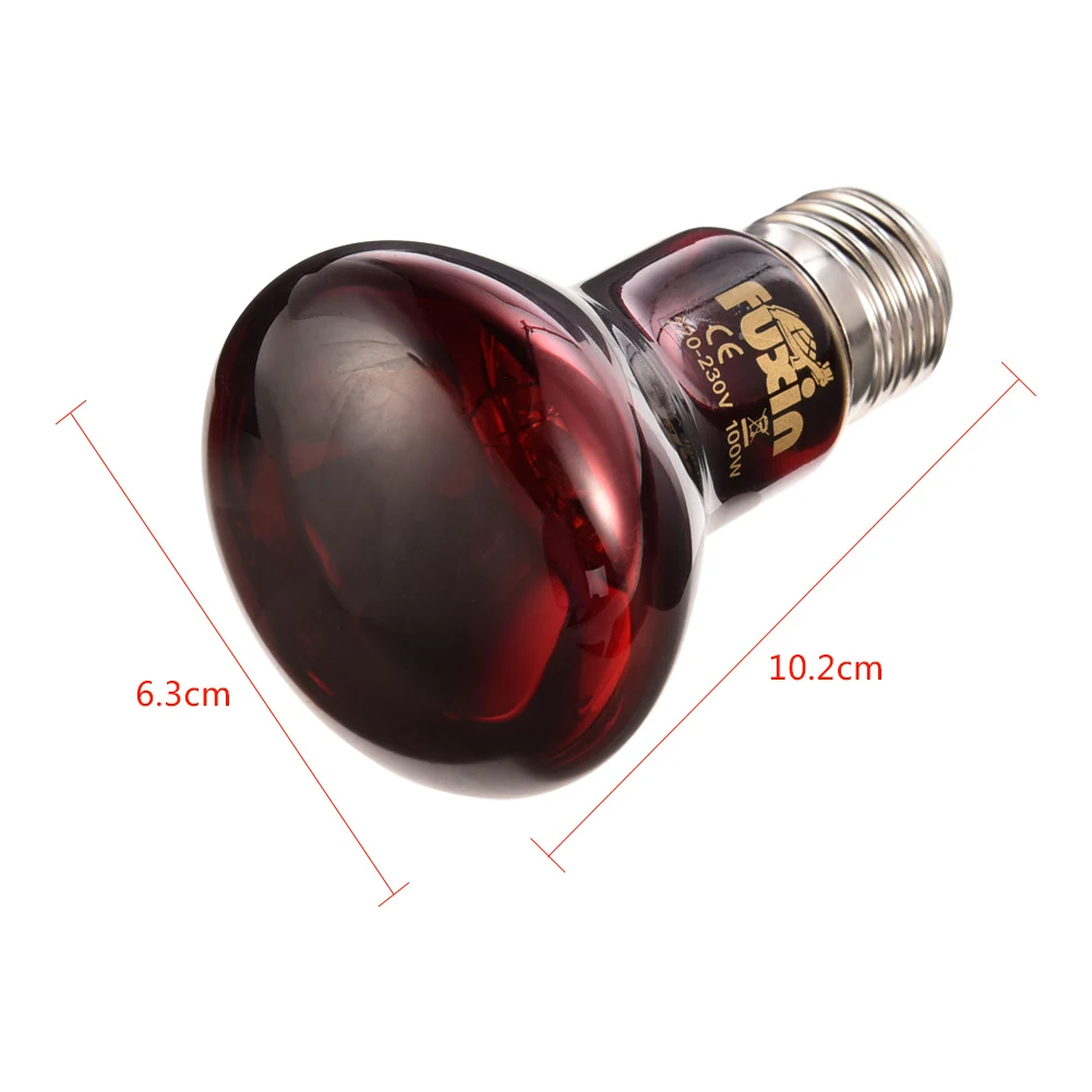 220-240V E27 Poultry Heating Bulb Pet Red Heating Lamp 100/75/60W Infrared Insulation Heating for Reptiles Plants Amphibians
