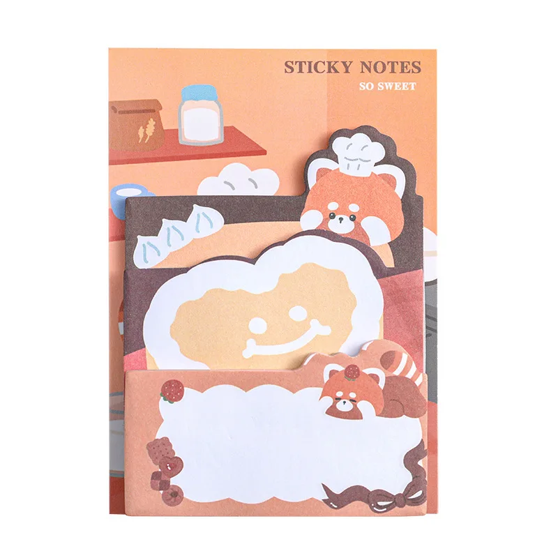 4 Piece Cartoon Adhesive Cute Sticky Notes Notepad Memo Pad Stationery Notebook Sticker Decoration 5