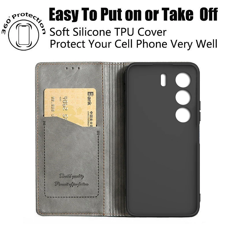 Leather Wallet Flip Case - Sleek Protective Cover and Elegant Shell