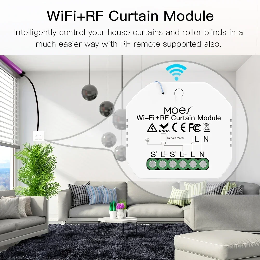 MOES Smart ZigBee WiFi Switch Module Dimmer Curtain Switch Smart Life App telecomando Alexa Google Home Voice Control