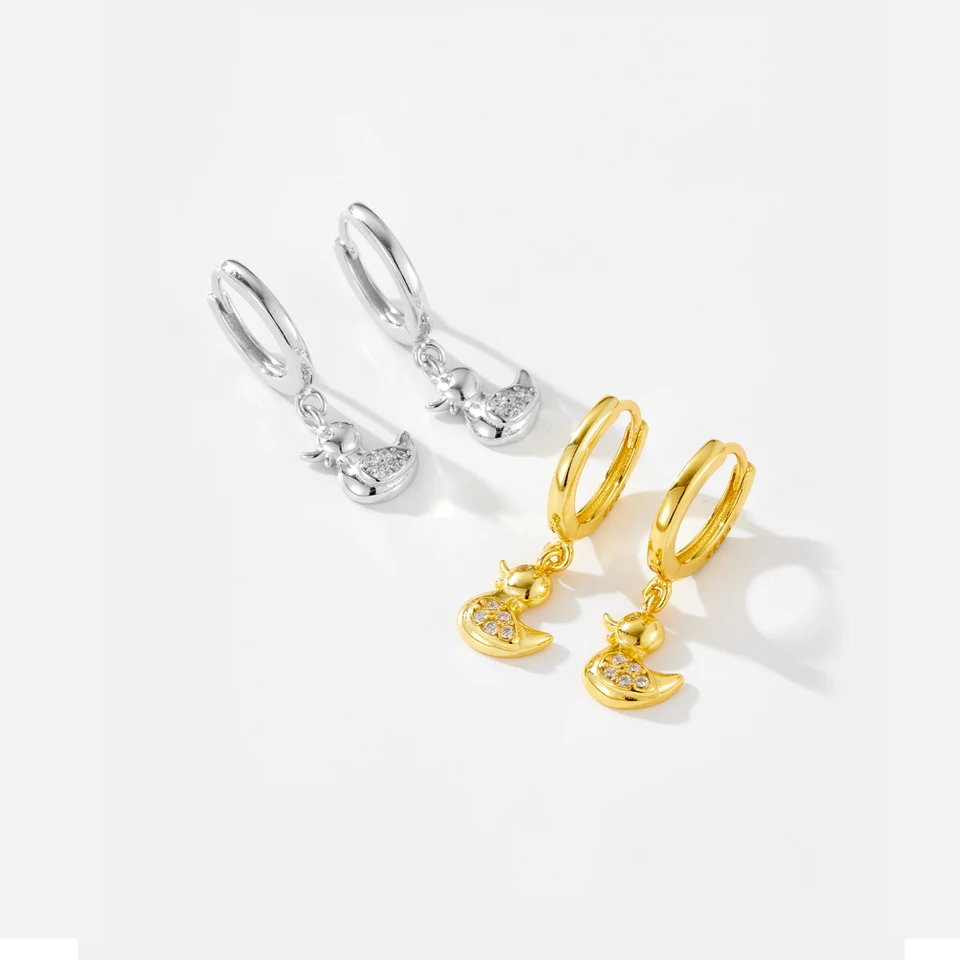 VENACOLY Orecchini Anatra In Argento Sterling 925 - Gioielli A Forma Di Anatra, Regalo Per Donne, Con Confezione Regalo - 2