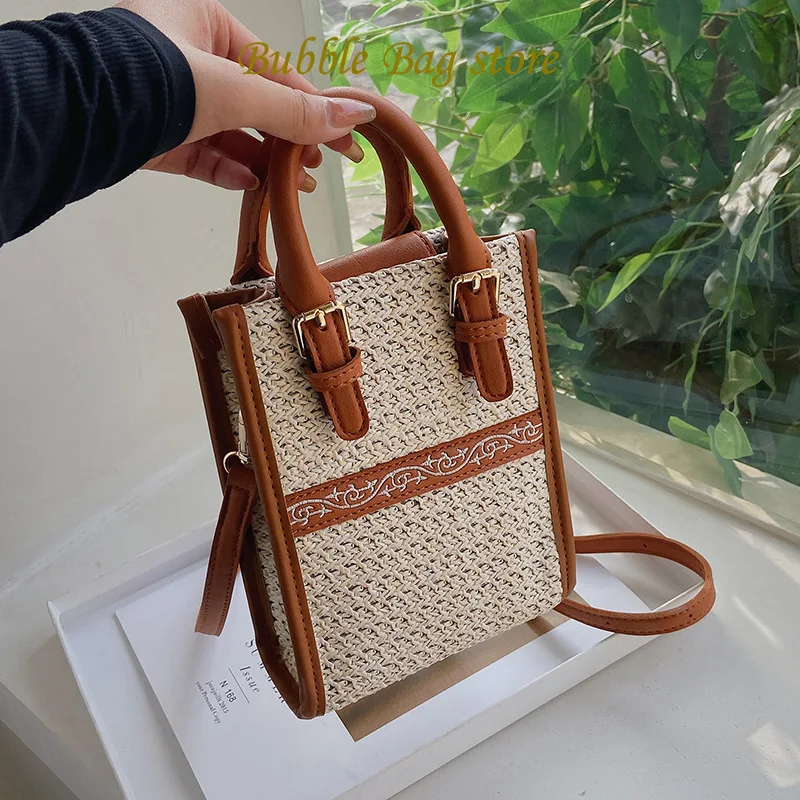 

2024 New Summer Style Personalized Beach Bag Woven Women's Bag Ethnic Style One-shoulder Portable Straw Bag