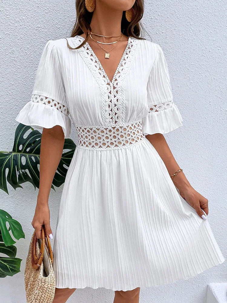 chinese dress ladies Short Lace Wedding Dress with Sleeves main image 1