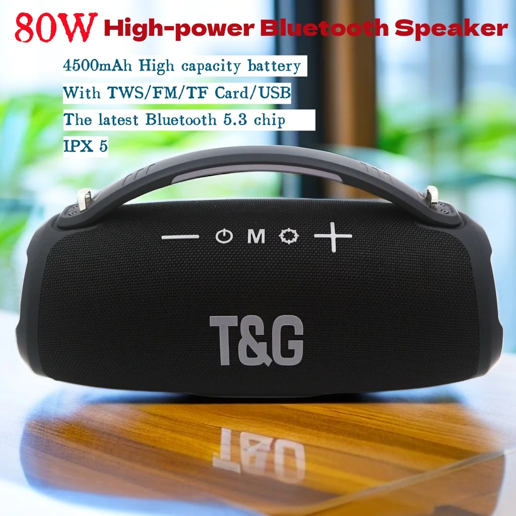 

TG395 High-power Portable Home Theater Outdoor Waterproof Boombox Wireless Bluetooth Speakers Heavy Bass with RGB Light/TWS/FM