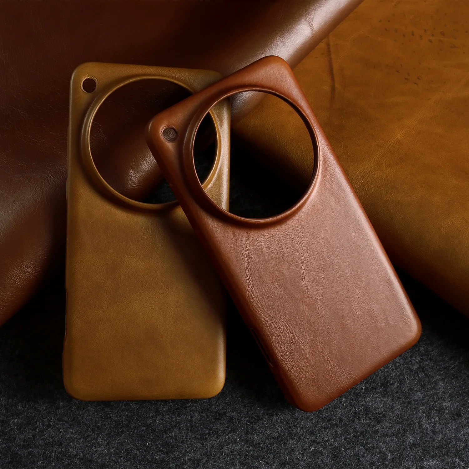 Vintage Full Wrapped Genuine Leather Business Oil Wax Magnetic Phone Cover