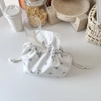 1PC Literary Small Broken Flower Fabric Tissue Bag Drawer Organizer Literary Organizer Bag 1