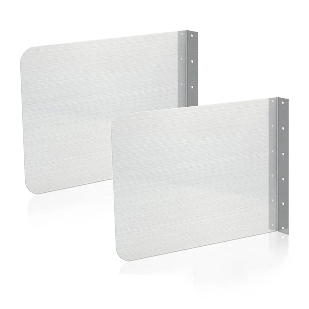 

For Kitchen Splash Guard Silver Splashback Stainless Steel 2Pcs Bathroom Home Pool Splash Guards Side With Screws