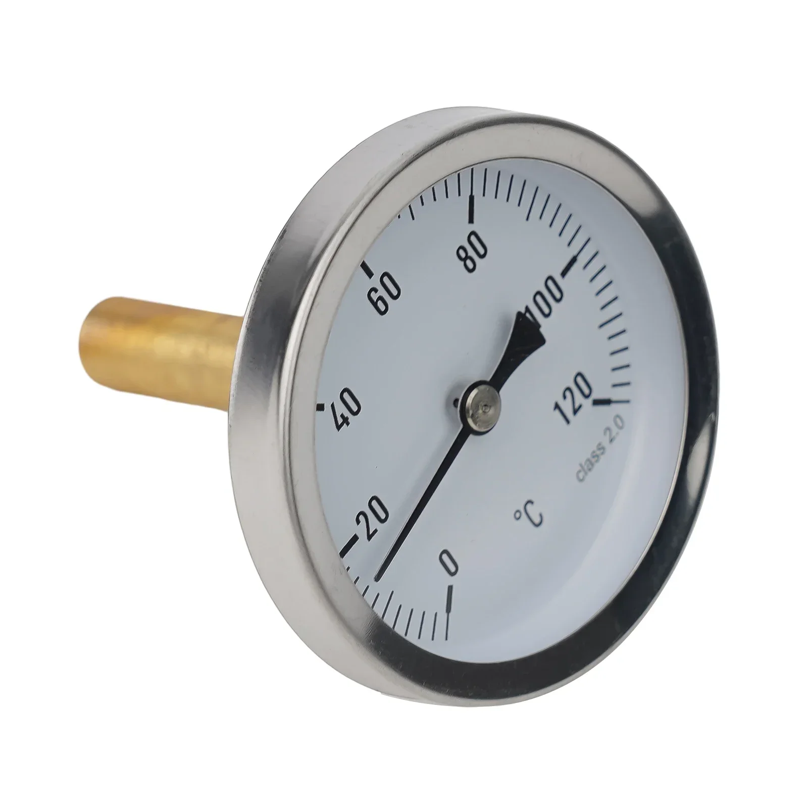 Grill Thermometer Copper Sheath 1/2" Axial Screw-in Boiler Heating 120&deg;C Water Temperature Gauge Bimetallic