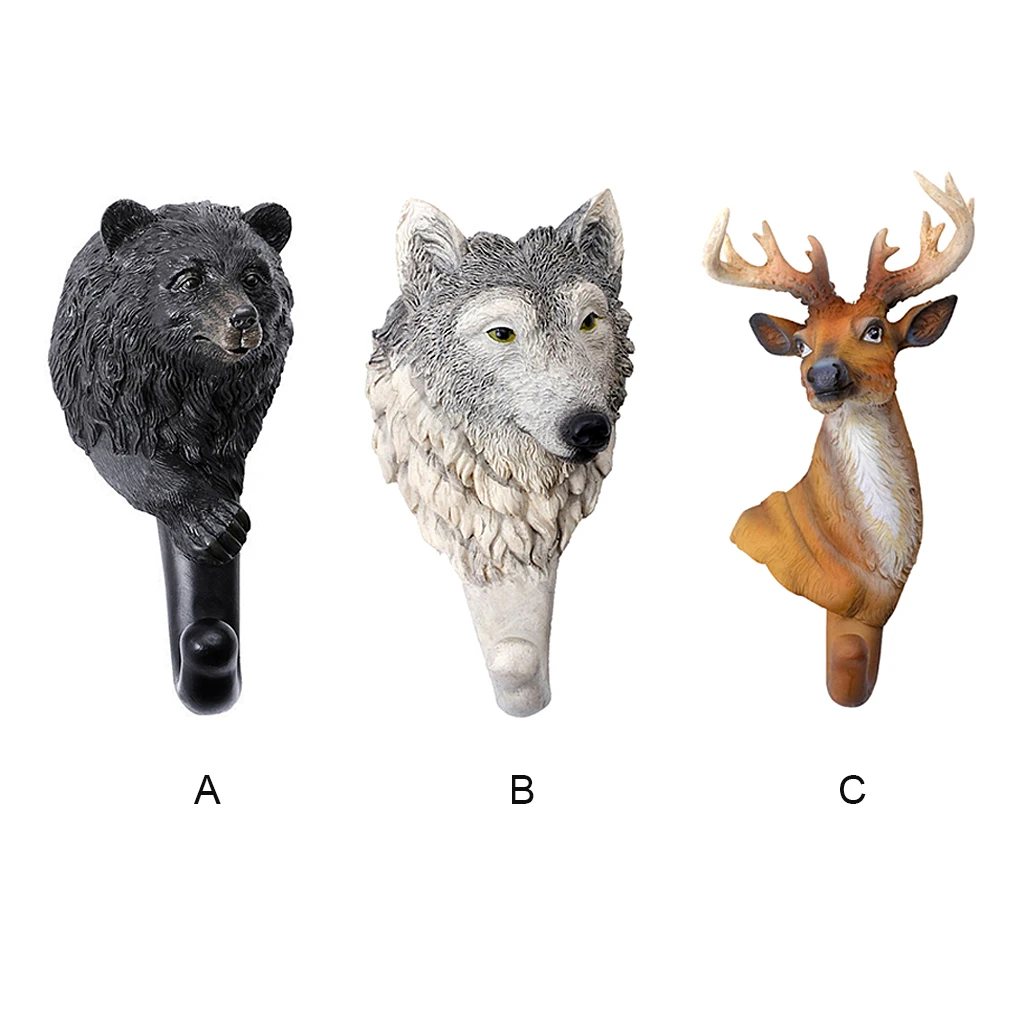 

Wall Mounted Hook Animal Head Household Bathroom Kitchen Rack Keys Hook