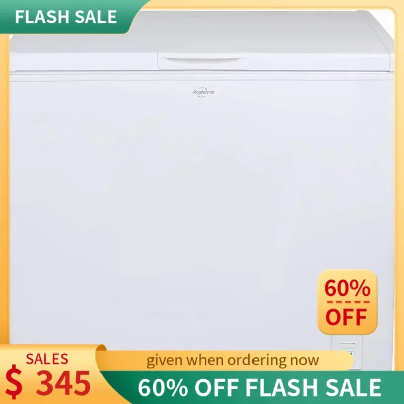 QWKoolatron Large Chest Freezer,7.0 cu ft (195L),White,Manual Defrost Deep Freeze,Storage Basket,Space-Saving Flat Back,Stay