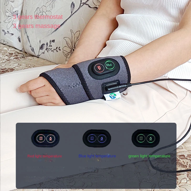 Hands Wrist Protection Joint Hot Compress Physiotherapy Moxibustion Warms Hands Massage Vibration Instrument Electric Heat Wrist stroke electric finger massager hemiplegia hot compress finger vibration physiotherapy ball hand rehabilitation equipment traini