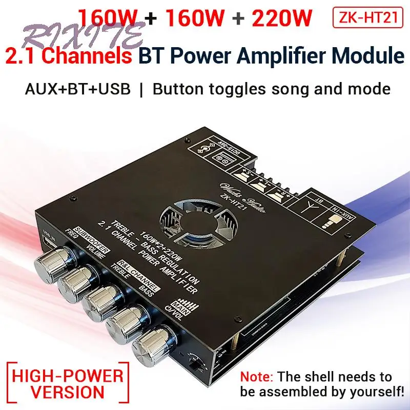 ZK-HT21 TDA7498E Bluetooth 5 0 панель усилителя сабвуфера 160WX2 + 220 Вт 2 1 каналов мощность аудио