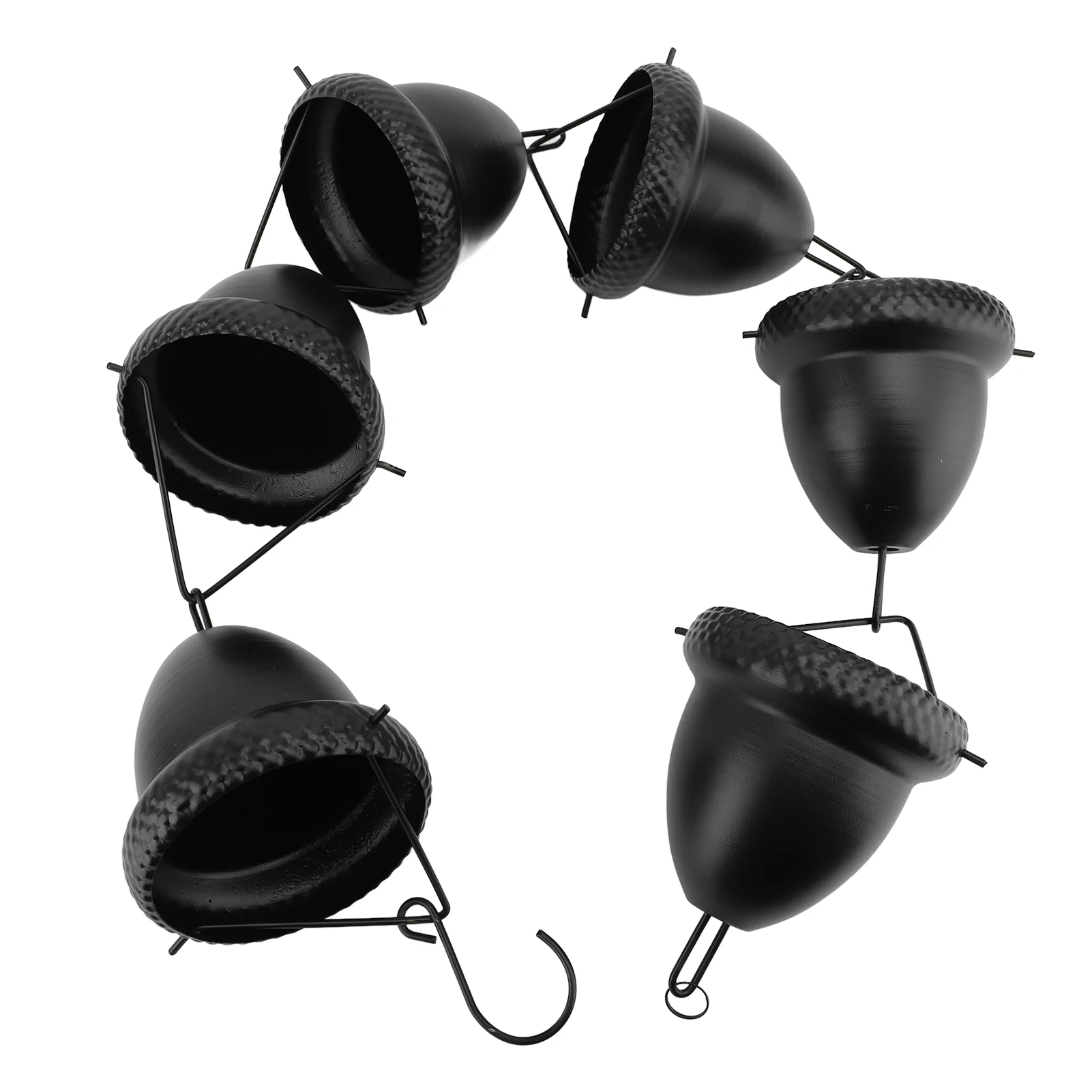 Rain Chain Acorn Large Cup Rain Catcher Chain 3.28ft Length Replacement Downspout for Gutters Garden Outdoor Decor Black