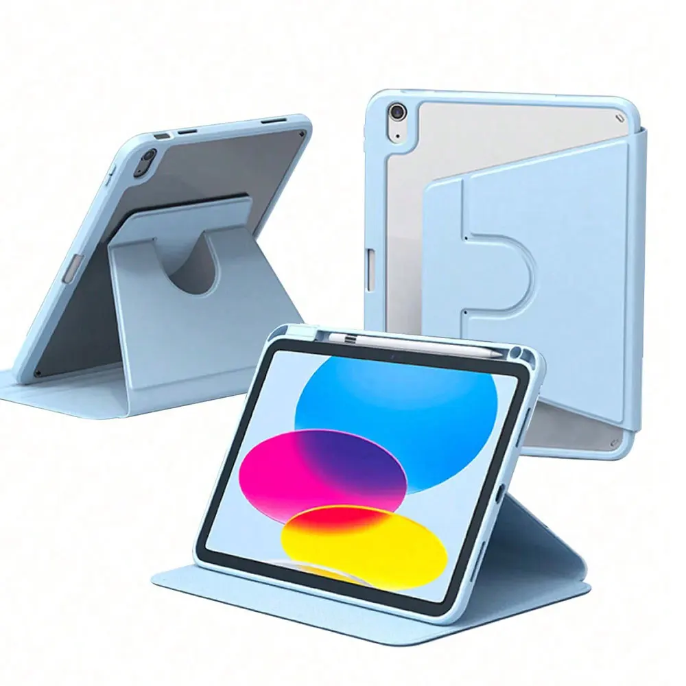 Acrylic 360° Rotating Tablet Case with Pencil Holder