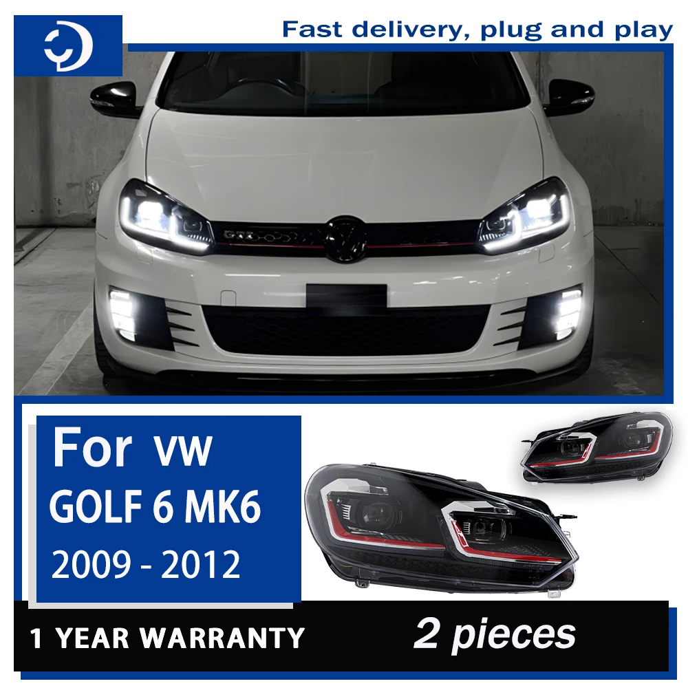 Car-Styling-Headlights-for-VW-Golf-6-MK6-jetta-R20-Black-Samurai-Style ...