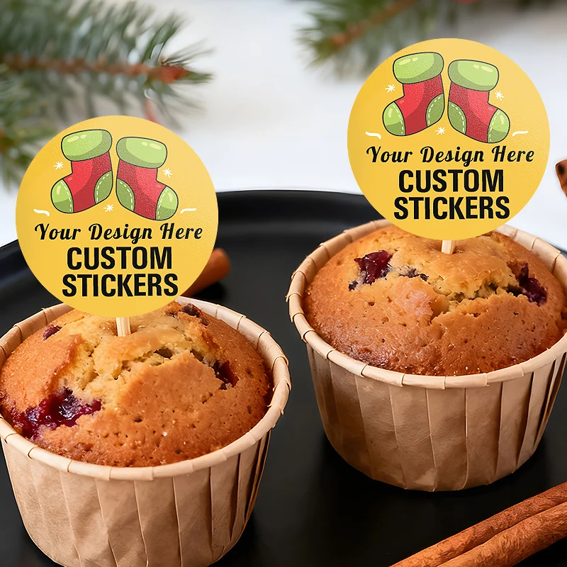 맞춤형 초콜릿 사진 스티커, 크리스마스 캔디 만들기용 개인 맞춤형 원형 라벨, 웨딩 파티 장식 공예 재료
