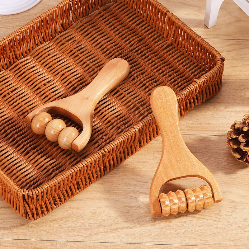 Roller Massager 1Pc Wooden Neck Shoulder Leg Universal Hand Massage Tool