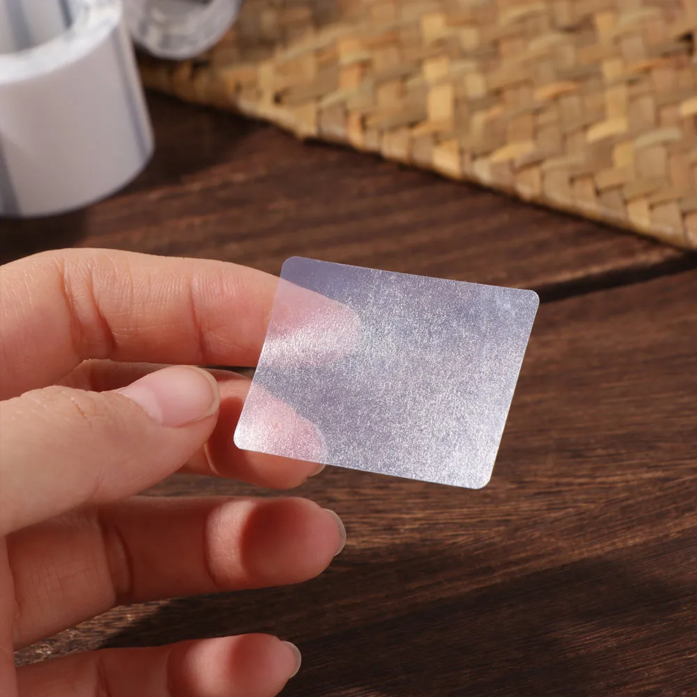 230Pcs 투명 빈 라벨 스티커 DIY 정사각형/원형 열전사 인쇄 용지 긁힘 방지 이동식 이름표 스티커