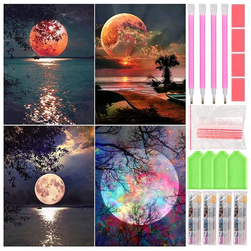 

Набор для алмазной живописи BEAU-4 шт., картины для алмазной живописи 5D, алмазная живопись для детей и взрослых, алмазная живопись своими руками