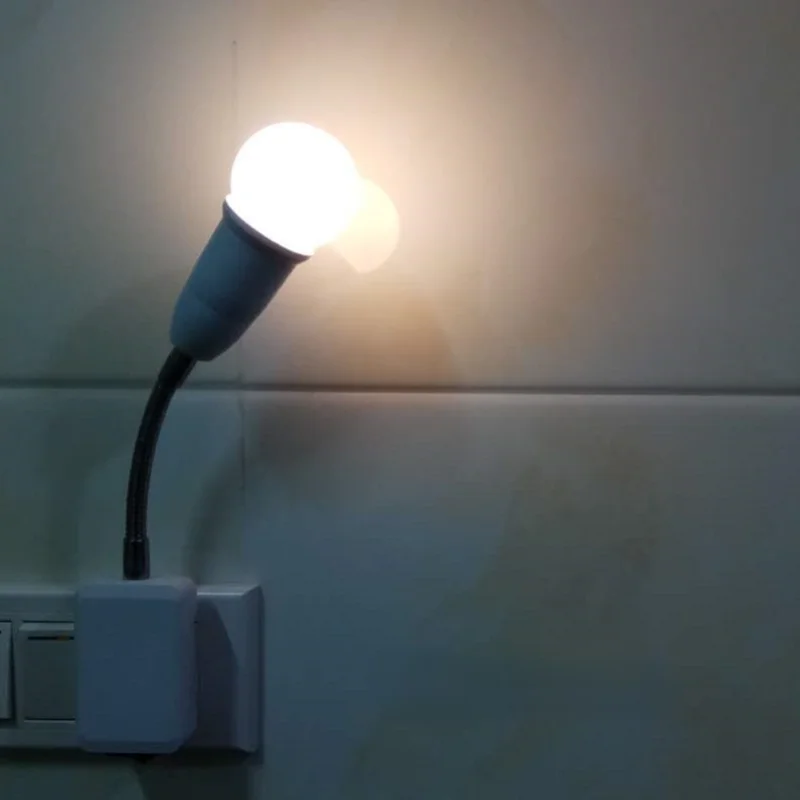 

E27 EU US Plug Flexible Extension Converter LED Light Bulb Extend Adapter Wall Socket Lamp Base Holder Screw Socket20/30/40/50cm