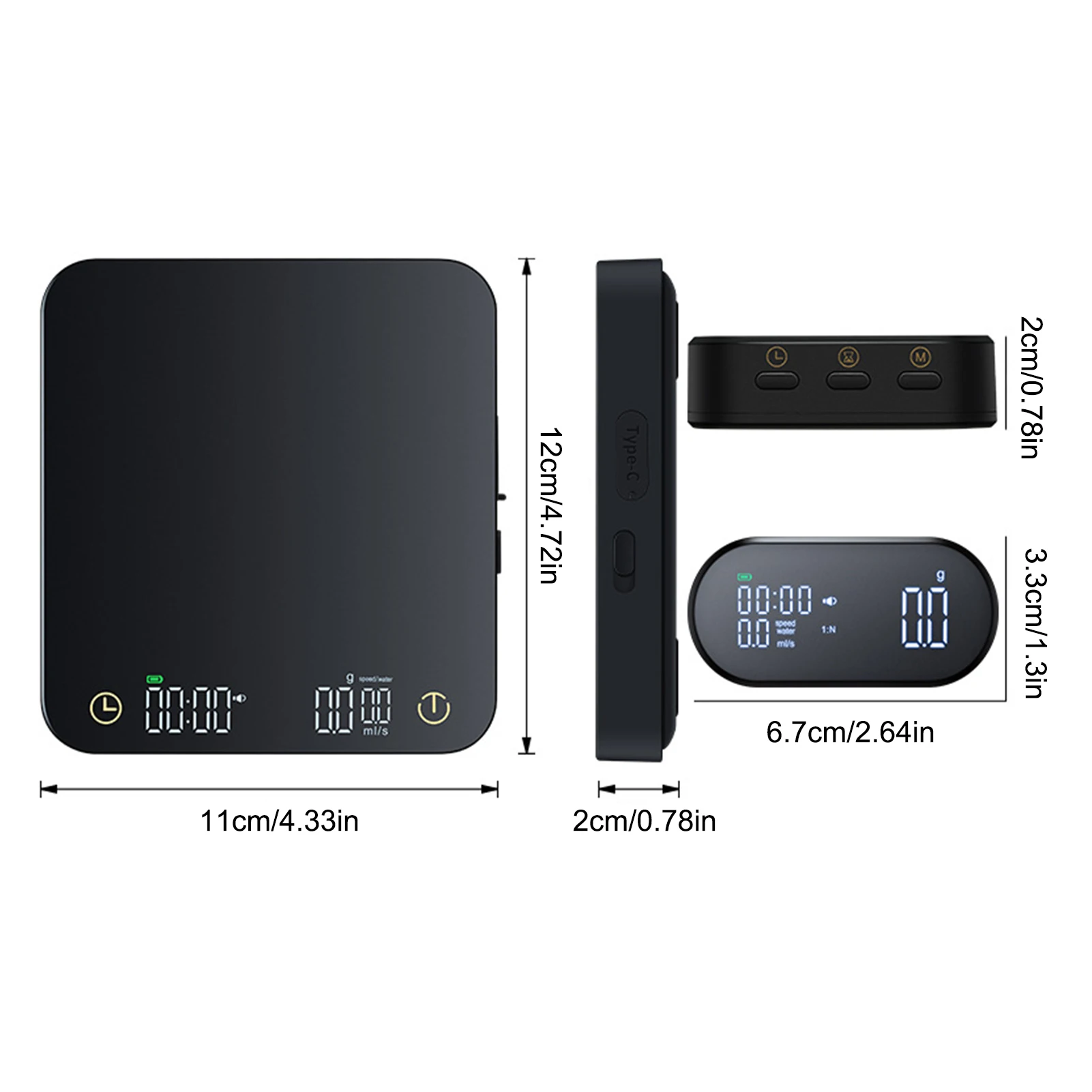 Digital Coffee Scale with Timer & Wireless Display - 3kg/0.1g Accurate Kitchen Scale for Espresso and Pour Over Coffee,