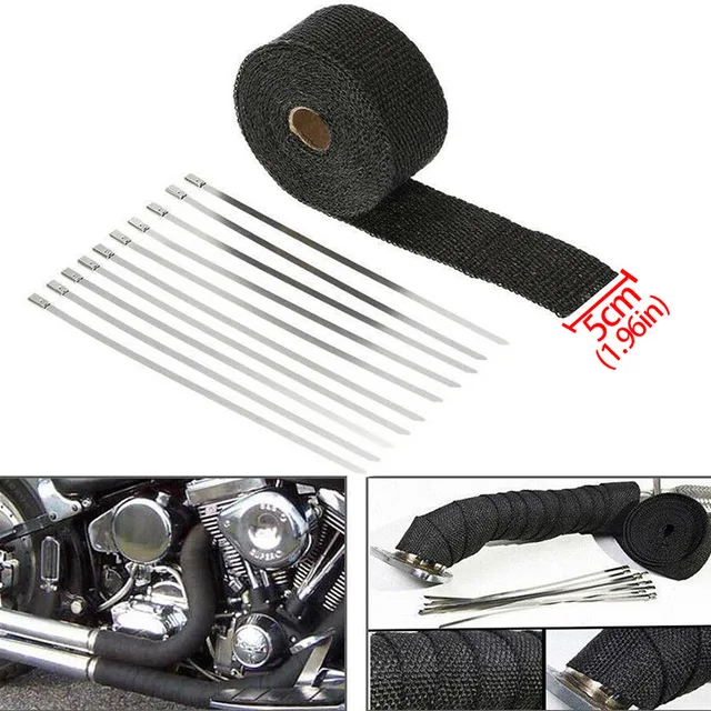 Motorcycle Exhaust Pipe Modified Tropical Glass Fiber Heat Protection Auto Parts Heat Wrap Manifold Insulation Roll Resistant